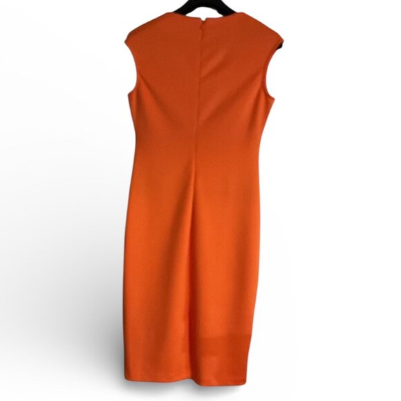New York & Company Orange Sleeveless Sheath Dress | Size M - Picture 2 of 8